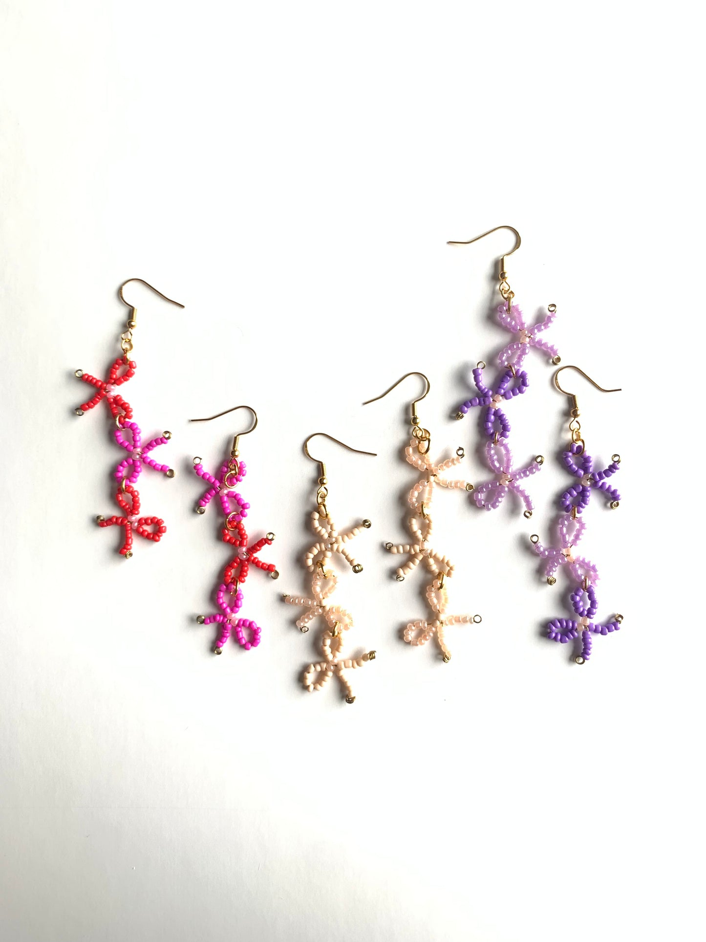 Beaded bow earrings