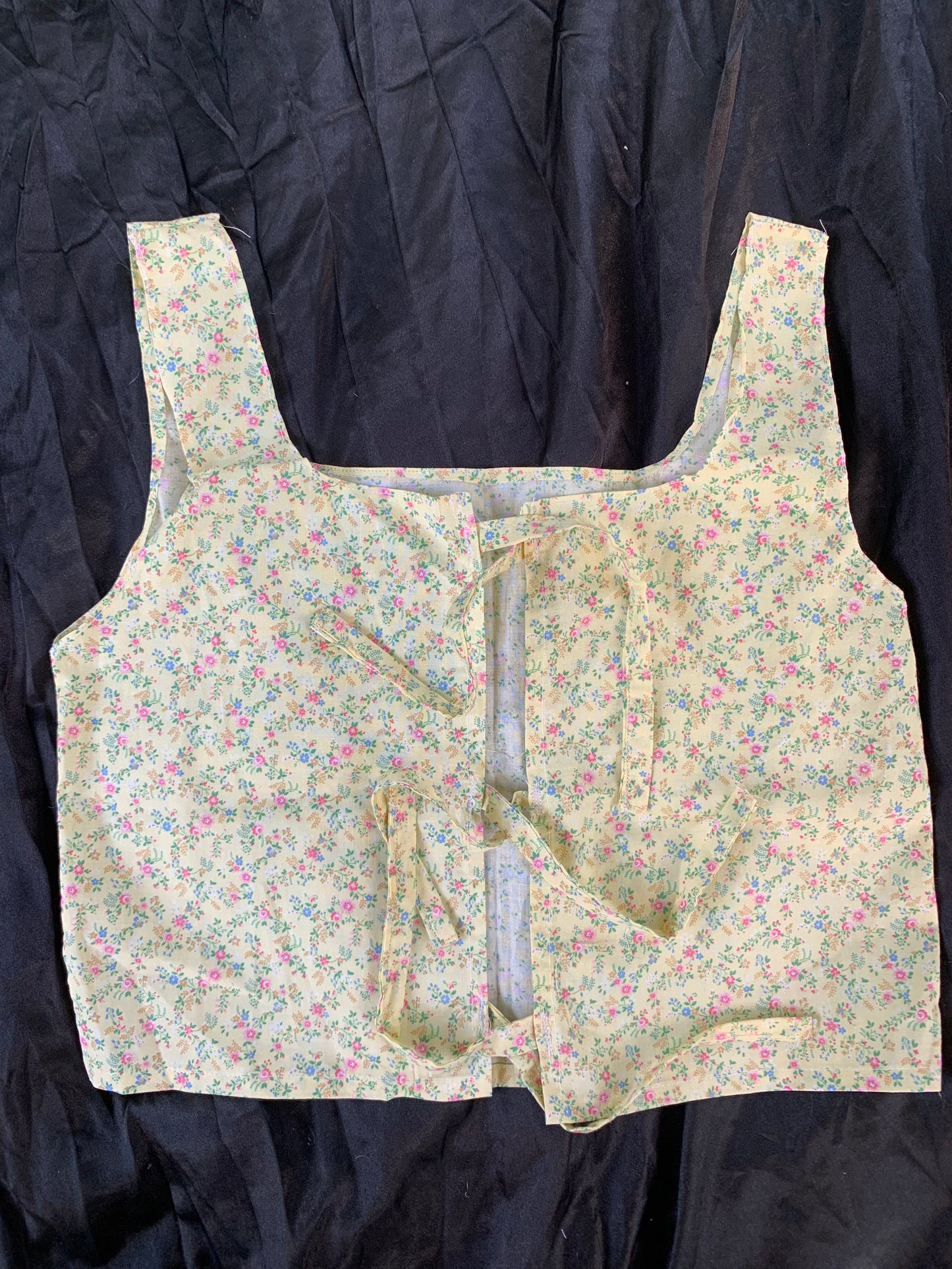 Yellow floral tie top
