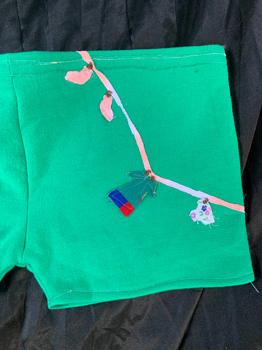 Green laundry line shorts